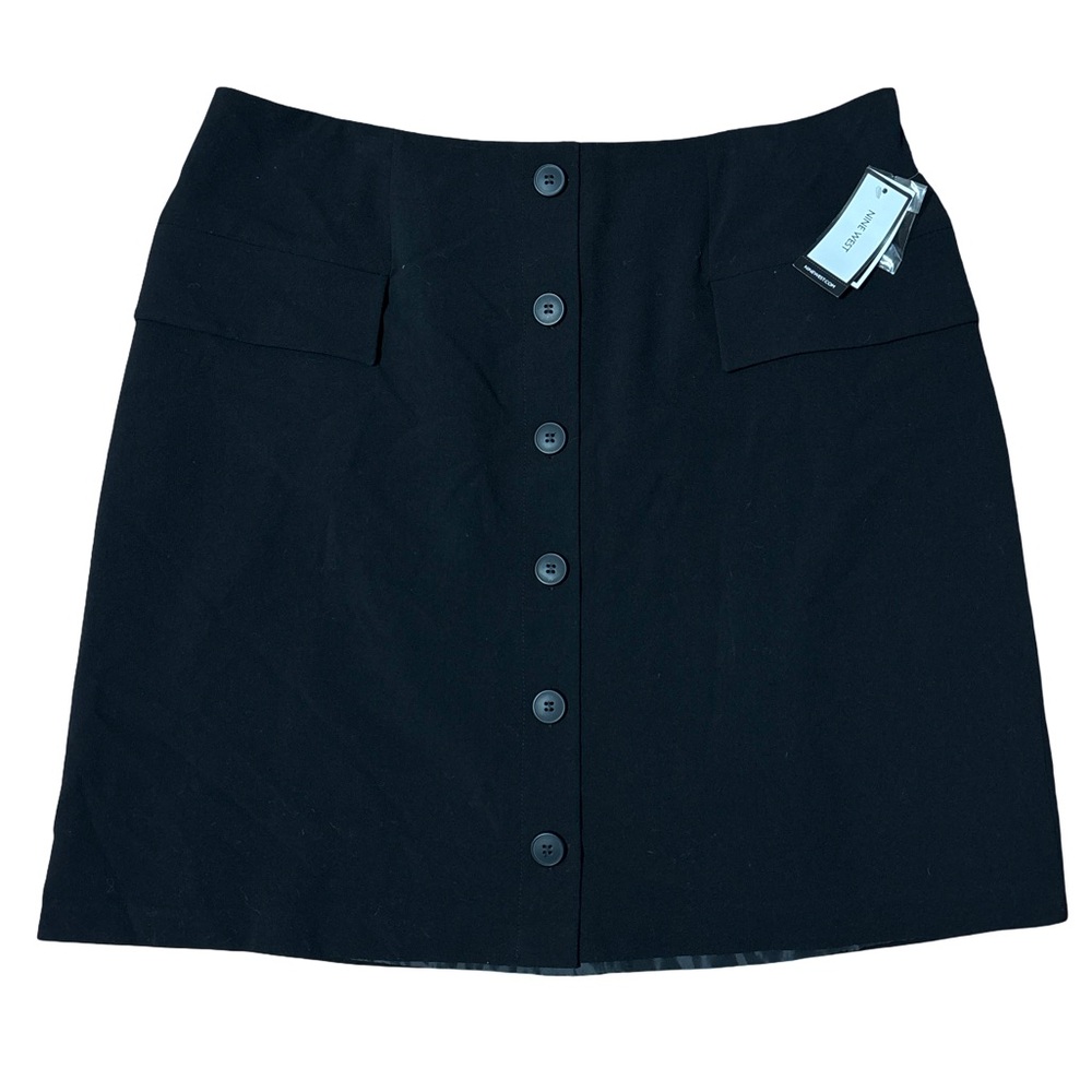 Nine West Black Button Down Midi Skirt